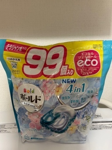 [大容量] ボールド ジェルボール 4D 洗濯洗剤 フレッシュフラワーサボン 詰め替え 99個