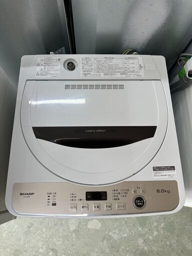 SHARP　6ｋｇ洗濯機　穴無し節水モデル　2022年製　リサイクルショップ宮崎屋住吉店　23.4.24　ｙ