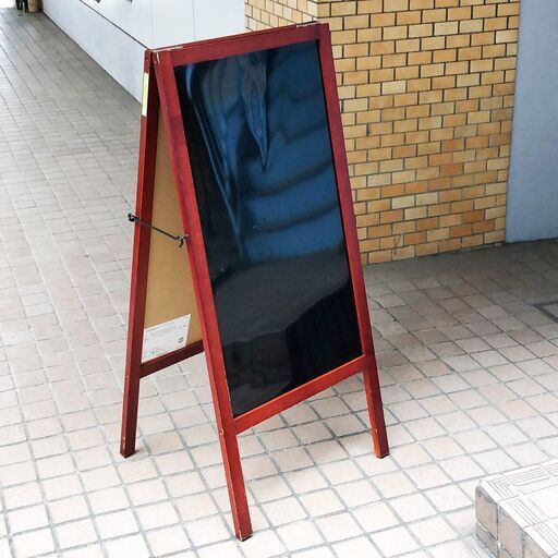 木枠 大型立て看板（両面）メニュー スタンド看板 A型看板 W520mmxH115mm ブラックボード ウエルカムボード メニューボード