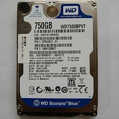 ノートパソコン　HDD 750GB