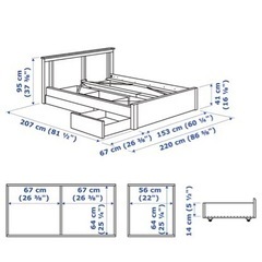 IKEA 最上級25年保証付queen size (160横200縦)ベッド