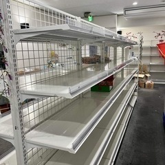 両面収納棚、5段の大型スーパーマーケット棚 (6セット)