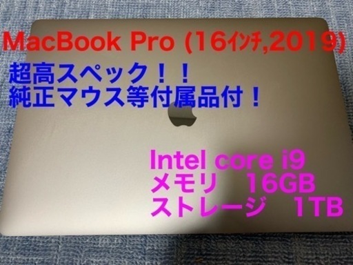 【購入者決定済】高スペックMacBook ¥120,000/Core i9/16GB/1TBSSD