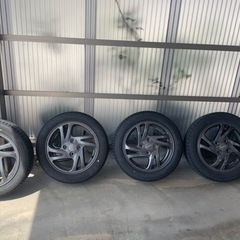 バリ山　165/55R14インチ　プレオ純正ホイールタイヤセット