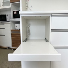 ②【超美品‼️】定価21万♪ 高級 松田家具 117cm幅キッチンボード 食器棚 収納家具 ホワイト♪