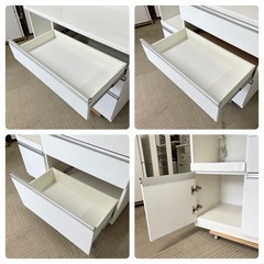 ②【超美品‼️】定価21万♪ 高級 松田家具 117cm幅キッチンボード 食器棚 収納家具 ホワイト♪