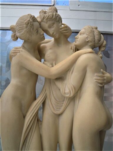 □アントニオ・カノーヴァ作 三美神像 大理石 女神像 高約57cm 重量