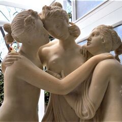 □アントニオ・カノーヴァ作 三美神像 大理石 女神像 高約57cm 重量13.8kg