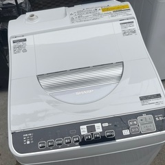 【RKGSE-991】特価！シャープ/5kg/タテ型全自動洗濯乾燥機/ES-TX5TC-W/中古品/2017年製/当社より近隣地域無料配達