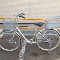 26インチ 自転車 シティサイクル ブリヂストン 3段変速 カゴ付き 荷台あり☆ 札幌市 北区 屯田 