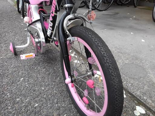 中古子供自転車2665 前後タイヤ新品！ 16インチ ギヤなし 身長