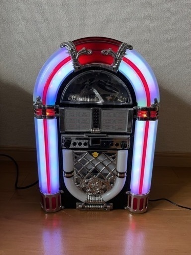 サンライズミュウジック　小型ジュークボックス風　CD\u0026ラジオプレイヤー
