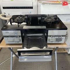 ①【超美品‼️】定価48,180円♪ ノーリツ 2019年製 LP(プロパン)ガス用 ガステーブル コンロ 水なし片面焼きグリル