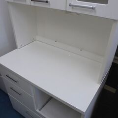 札幌白石区 幅90cm レンジボード 食器棚 ニトリ N バンダ 90KBD 白 