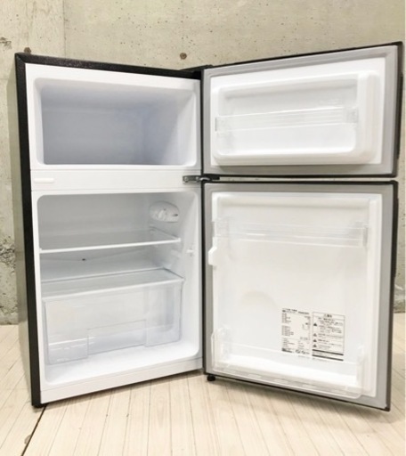 ⑨マクスゼン Maxzen 冷凍冷蔵庫 小型 JR087ML01GM 2021年製 2ドア 台所 キッチン家電