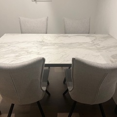 交渉中】美品5点セット セラミック天板ダイニングテーブル 150cm