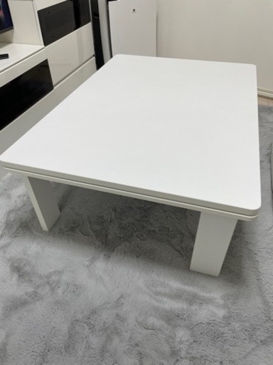 こたつ　長方形　折れ脚　白　105×75 折りたたみ