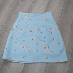 春服　dazzlin フラワーポケット台形スカート（ブルー）


