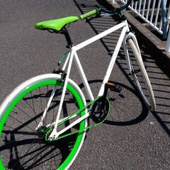 ☆ジモティ割あり☆ ピストバイク 27インチ 白 クリーニング済み SJ2033