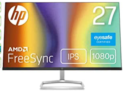 【定価約2万、3ヶ月ぐらいしか利用してません】HP モニター 27インチ ディスプレイ フルHD 非光沢IPSパネル 超薄型 省スペース スリムベゼル HP M27fe 本体ブラック×スタンドシルバー(型番:43G46AA-AAAA)