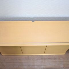 ≪yj642ジ≫Tendo/天童木工 キャビネット 3枚扉 幅180cm/奥行約50cm/高さ約70cm ナチュラルブラウン インテリア/収納家具 50416-03 