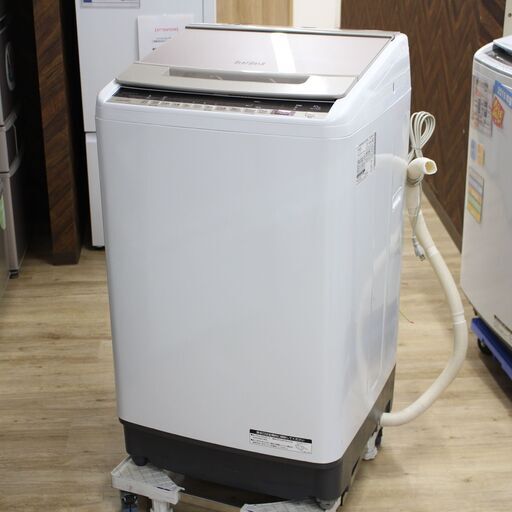 店S488)日立 ビートウォッシュ 全自動洗濯機 洗濯/脱水10kg BW-V100E 2020年製 シャンパン ナイアガラビート洗浄 HITACHI