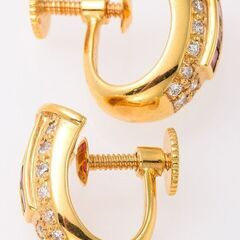 18KT ルビー・ダイヤモンド イヤリング 品番y21-459 18KT ルビー・ダイヤモンド イヤリング 品番y21-459