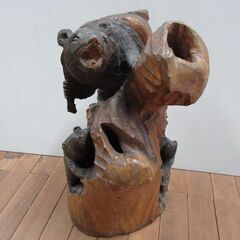 昭和レトロ　木彫り　熊　高さ約65cm