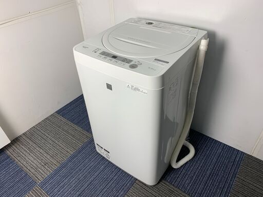 (230427)　シャープ　全自動電気洗濯機　5.5kg　ES-G5E5-KW　2018年製