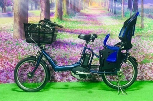 ❽ 4985子供乗せ電動アシスト自転車ヤマハ3人乗り対応20インチ