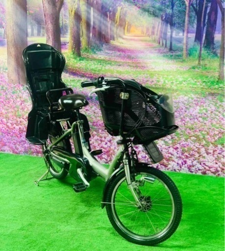 ❽ 5004子供乗せ電動アシスト自転車ブリヂストン3人乗り対応20インチ