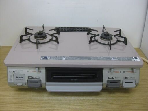 Rinnai リンナイ 都市ガス用 ガステーブル RT64JH-R サーモンピンク 2014年製 右強火力 ガスコンロ