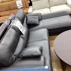 KD-18【新入荷　アウトレット】ニトリ　ロゾ4 本革カウチソファ2点セット　ブラウン