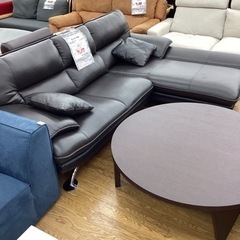 KD-18【新入荷　アウトレット】ニトリ　ロゾ4 本革カウチソファ2点セット　ブラウン