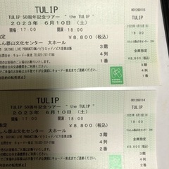 【ネット決済・配送可】TULIP 50周年記念ツアーペアチケット