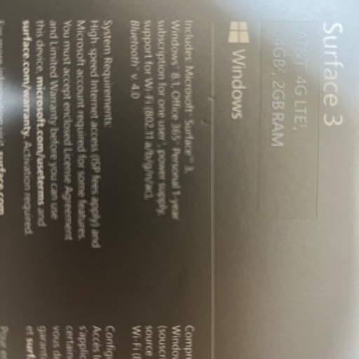 Surface 3 64GB  LTE SIMフリー