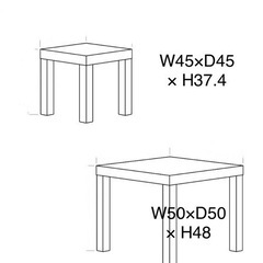 IKEAネストテーブル 組み立てタイプの大小２点セット