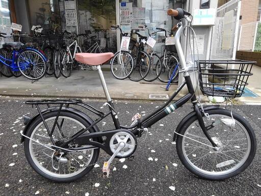 中古自転車2535 前後タイヤ新品！ 折り畳み 20インチ 6段ギヤ