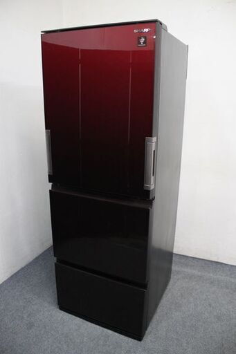 シャープ SHARP 3ドア冷凍冷蔵庫 SJ-GW35F-R 350L どっちもドア グラデーションレッド 2020年製 中古家電 店頭引取歓迎 R7053)