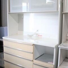 高橋木工 キッチンボード 幅120 ソフトクローズ ハイグロス塗装 レンジ 