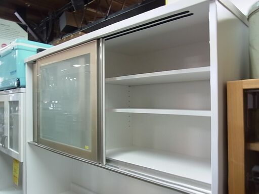 NITORI　ニトリ　キッチンボード　リガーレ　140KB WH　レンジボード　食器棚　食器収納　家電ボード　キッチン収納　3箇所コンセント