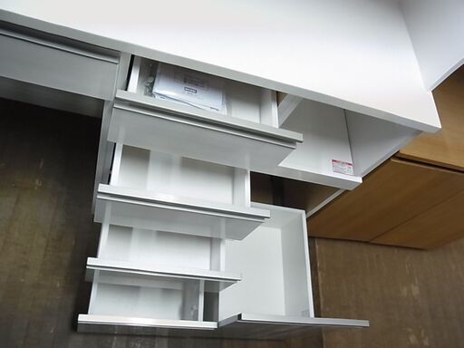 NITORI　ニトリ　キッチンボード　リガーレ　140KB WH　レンジボード　食器棚　食器収納　家電ボード　キッチン収納　3箇所コンセント