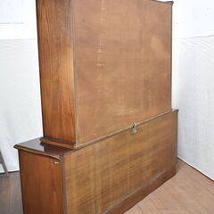 【ヤ取終了5/17】≪zyw962≫ カリモク コロニアルシリーズ 書棚/本棚/収納棚 大型 横幅約180cm×高さ181cm ガラス扉 キャビネット 家具/インテリア  50423-04