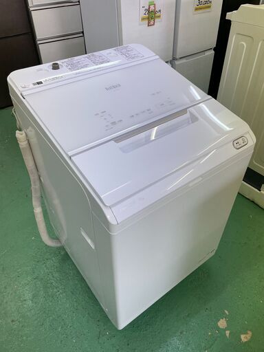 ★日立★ 12kg洗濯機 2021年 BW-X120G HITACHI ビートウォッシュ 自動投入 ガラス タッチパネル 生活家電 福島 郡山市 a