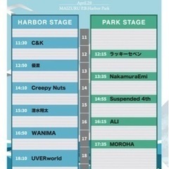 21時半終了予定。舞鶴フェスチケット2枚譲ります