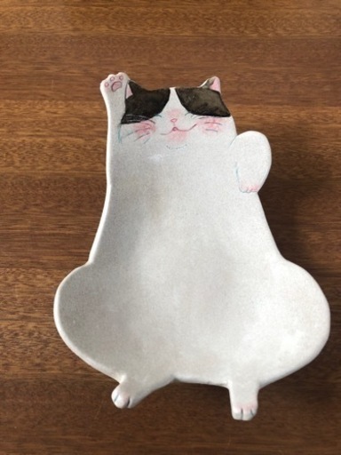 【一点物】ハンドメイド　猫　陶土　お皿