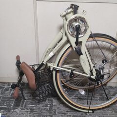 My pallas MODEL M-509-IV(アイボリー)  PRINTEMPS 折畳シティサイクル 26インチ シマノ 6段変速 オートライト　未使用室内保管