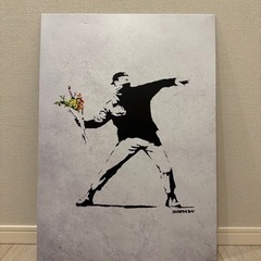 バンクシー　「花束を投げる男」　壁掛け　ディスプレイ