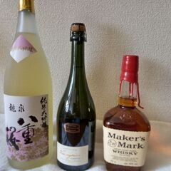 八重桜純米大吟醸とウイスキーとワインです。