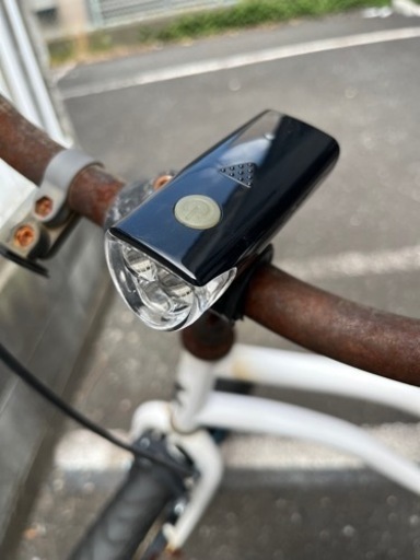 【値下げ中】ビーチクルーザー RAINBOW ホワイト　ライト・鍵付き 値下げ中】ビーチクルーザー RAINBOW ホワイト ライト・鍵付き